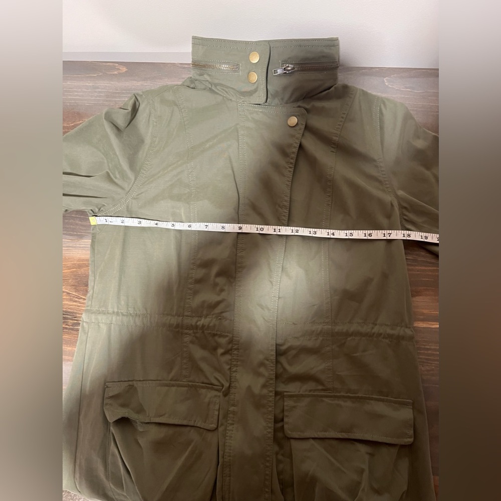 Mossimo Supply Co. longline lightweight jacket, olive/gold hardware, medium - Picture 11 of 14